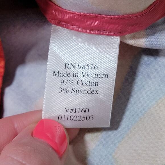 Coldwater Creek 2X Watercolor Floral Button Up Jacket Top Preppy Art Tropical - Picture 4 of 7